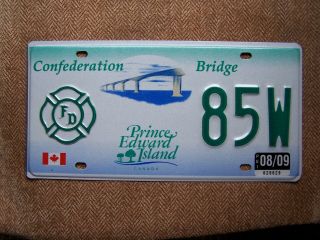2009 Prince Edward Island Bridge Fireman License Plate.  115 Grams 85w