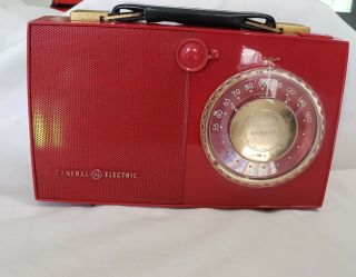 Vintage General Electric Tube Radio Model 621 Red Plastic