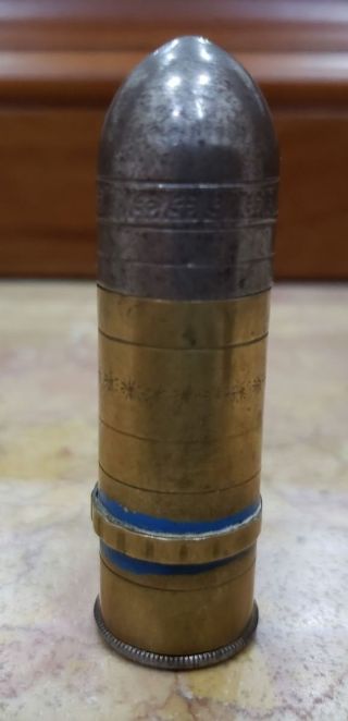 Vintage Ww1 Heavy Brass 3 " Bullet Trench French Lighter