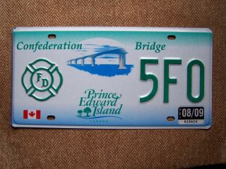 2009 Prince Edward Island Bridge Fireman License Plate.  115 Grams 5f0