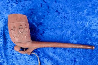 Antique Victorian Clay Pipe.  Early Football And Rugby Interest Circa 1895