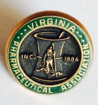 Virginia Pharmaceutical Association Pin Badge Rare Vintage Medical Hospital (d5)