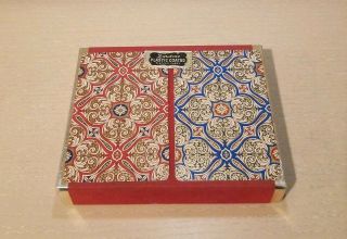 Vintage Duratone Double Deck Plastic Coated Playing Cards With Case.