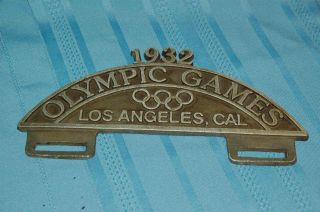 1932 La Olympic Games Advertising License Plate Topper
