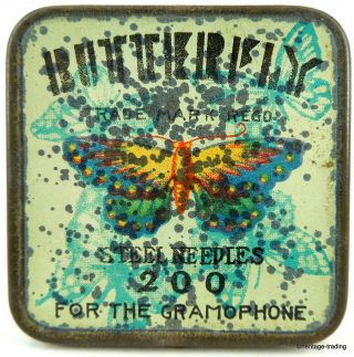 Butterfly Brand Gramophone Needle Tin.