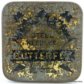 BUTTERFLY brand gramophone needle tin. 2