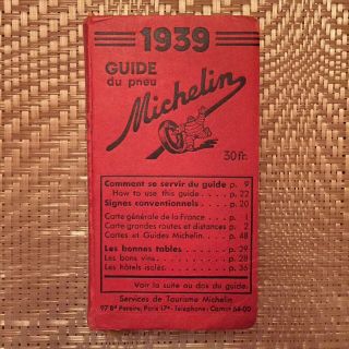 Historical Michelin Guide 1939 In
