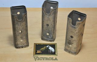 3 Philco Radio Tube Covers Tube Shields 4 1/2 " Tall X 1 1/2 " Square With Slotted
