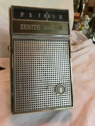 Vintage Zenith Deluxe Royal 500 Am Transistor Radio