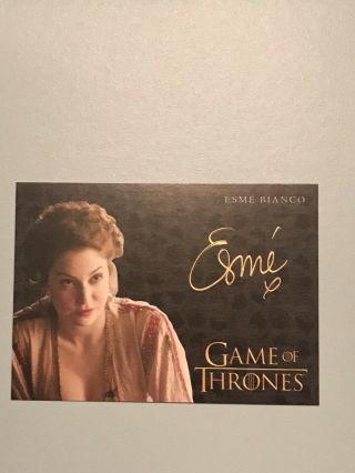Game Of Thrones Inflexions Esme Bianco As Ros Gold Auto Card Autograph