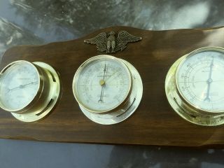 Vintage Barometer Humidity Thermometer Springfield Weather Station