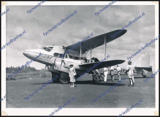 Imperial Airways De Havilland Dh.  86b Express G - Adff Vintage Photo Boac Wet Stamp
