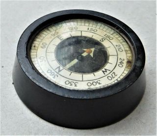 C1930 Miniature Bakelite Magnetic Pocket Compass Vintage Antique