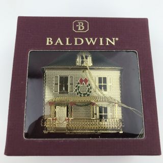 Baldwin Brass 24 Kt Gold Plated Doll House Christmas Tree Ornament 1998 Box