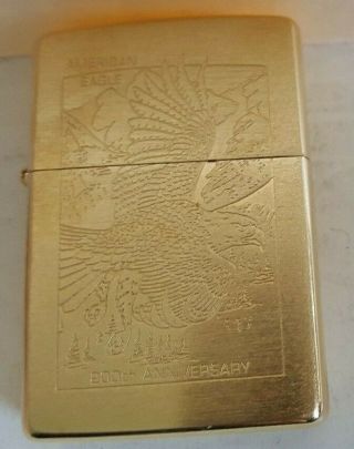 Zippo 1998 Brass American Eagle 200th Anniversary