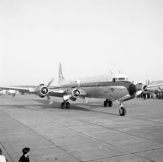 Caledonian Airways,  Douglas Dc - 6b,  At Biggin Hill ?,  1964,  Large Size Negative