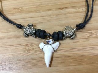 REAL NATURAL SHARK TOOTH NECKLACE PENDANT CHOKER&SURFER ROCK HIPPIE MENS GIFT 2