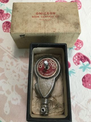 Vintage Made In Usa Omicron Beam Compass Set Model 13