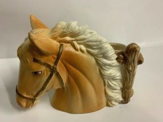 Vintage Western Horse Head Planter Marked Rubens