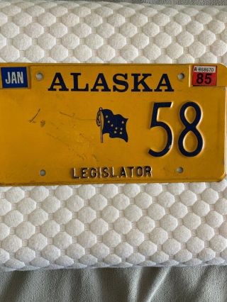 Vintage Alaska License Plate : Legislator 58