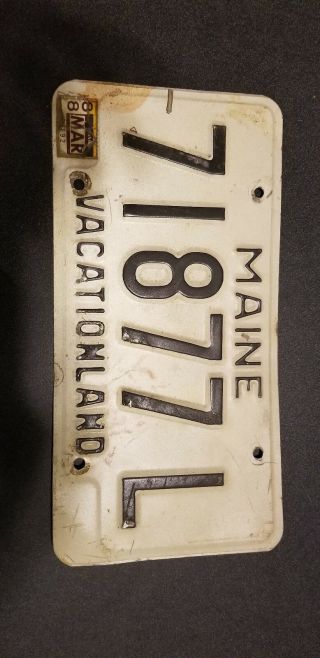 Vintage Maine Vacationland License Plate 71877l Registration 1988