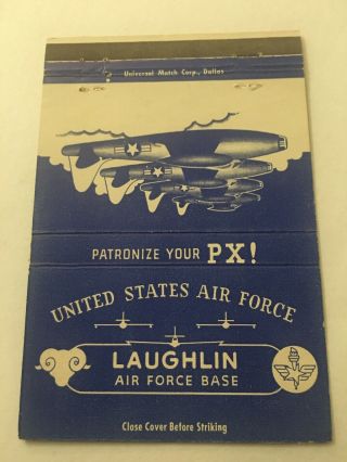 Vintage Matchbook Cover Matchcover Laughlin Air Force Base Texas Tx