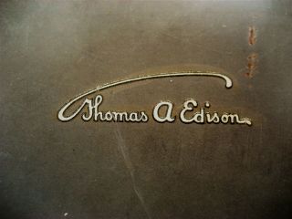 Antique Metal Cover For " Ediphone " Signed " Thomas A Edison " Circa 1905,