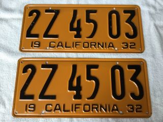Totally Set 1932 California License Plates