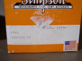 vintage Simpson 330 - 420 Hz panel mount meter 