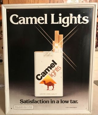 Vintage Camel Lights Cigarette Metal Adv.  Sign