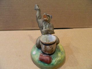 Copeland Pottery Bear Figurine Match Holder Very Rare Antique