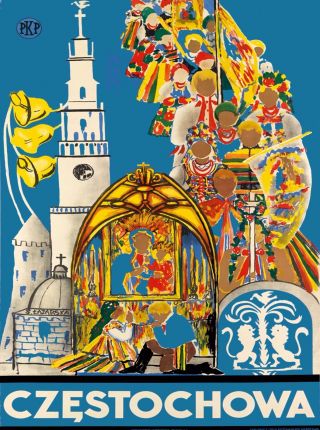 Czestochowa Poland Polish Europe Vintage Advertisement Travel Art Poster Print