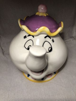 Disney Beauty And The Beast Mrs.  Potts Teapot Cookie Jar By Treasure Craft
