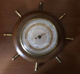 Vintage Taylor Stormoguide Barometer Nautical Ships Wheel