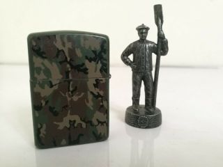 Vintage Zippo Military Green Pocket Lighter