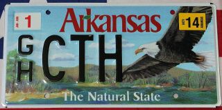 Rare Arkansas License Plate,  The Natural State Eagle