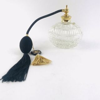 Vintage Victorias Secret Clear Glass Tassel Perfume Atomizer Black Pump
