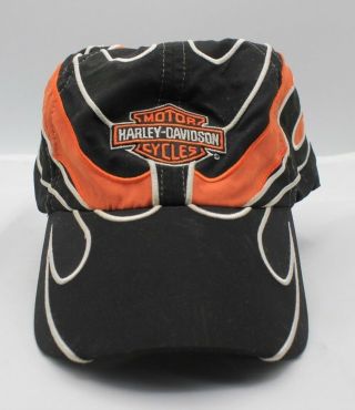 Harley Davidson Baseball Hat,  Embroidered Flames,  Adjustable Backstrap