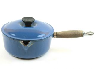 Vintage Le Creuset Blue Saucepan With Lid 18 Needs Refurbishing