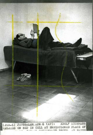 1961 Associated Press Photo,  Adolf Eichmann Lies In Bed Before His Trial (51)