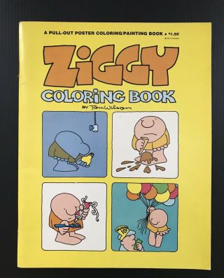 Vintage Ziggy By Tom Wilson Coloring Book Comic 1974