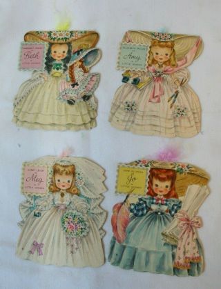 1949 Hallmark Paper Dolls Cards Little Women From The Movie Mgm Elizabeth Taylor