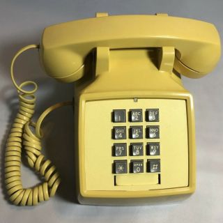 Vintage Western Electric Push Button Yellow/gold Corded Phone