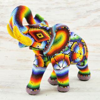 Magia Mexica H547 Elephant Huichol Art Mexican Hand Beaded Crafts Wixarika