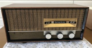 Rare Vintage Mcm General Japanese Wood Tube Am/fm Radio -