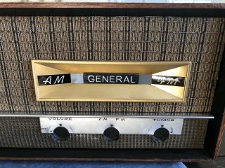 Rare Vintage MCM GENERAL Japanese Wood Tube AM/FM Radio - 2