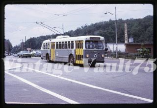Slide Trackless Trolley Bus 8522 Mbta Boston Kodachrome 1972