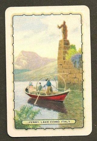 Vintage Coles Swap Card Named World Scene Ferry Lake Como Italy