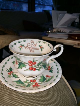 A Cup Of Christmas Tea Cup And Saucer Bone China Waldman House