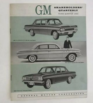 Vintage General Motors Shareholder Quarterly Brochure 1960 With 1961 Car Models